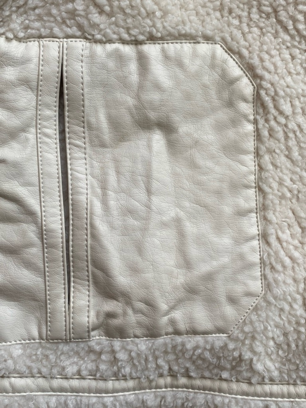 Guess Cream Suede Jacket with Shearling Trim - Picture 8 of 9